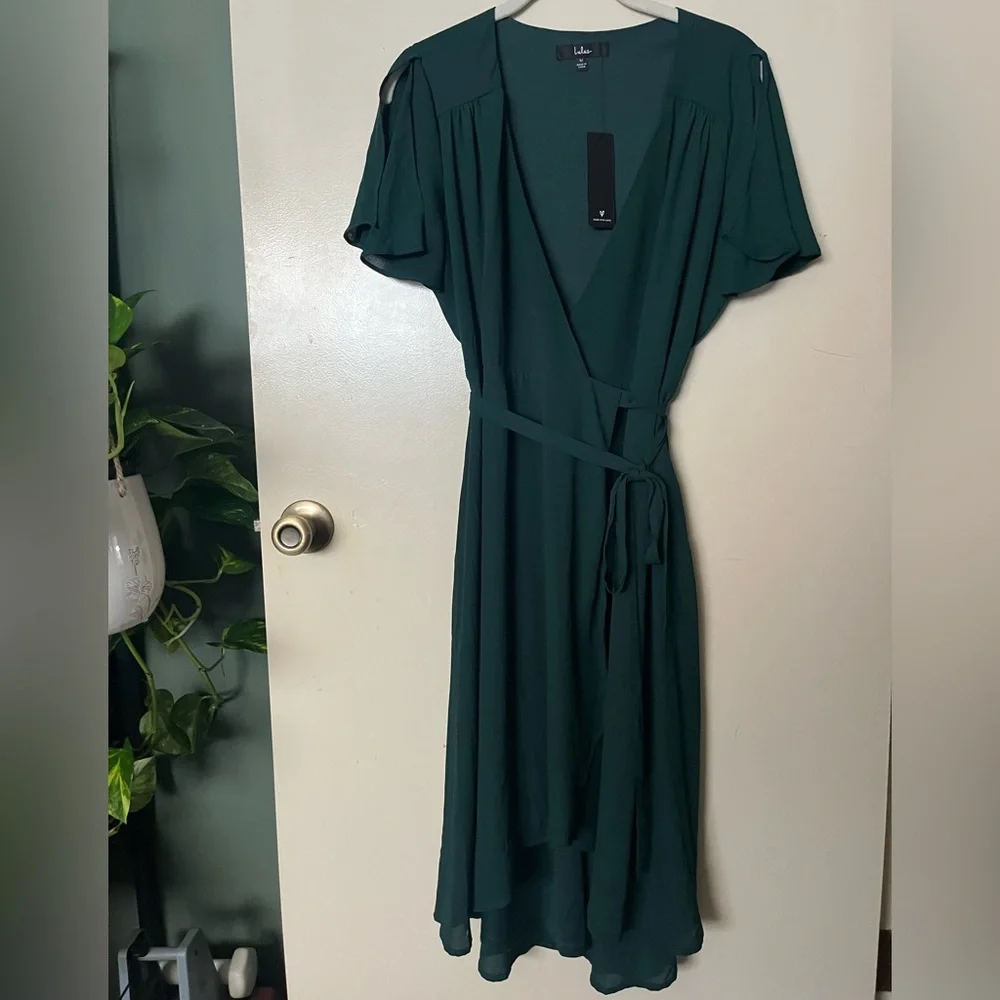 Lulus Deep Green Midi Dress - Picture 7 of 9